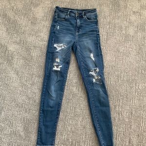 American Eagle dark wash distressed jeans